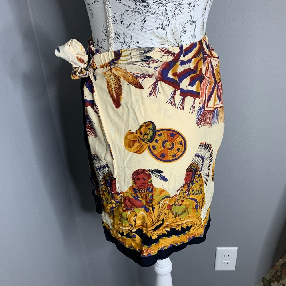 Vintage Karen Kane Native American Wrap Skirt 6P - Picture 2 of 4